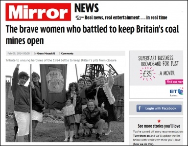 Sunday Mirror 9 February 2014, photo Mirror