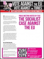 New TUSC leaflet for the 20-city tour